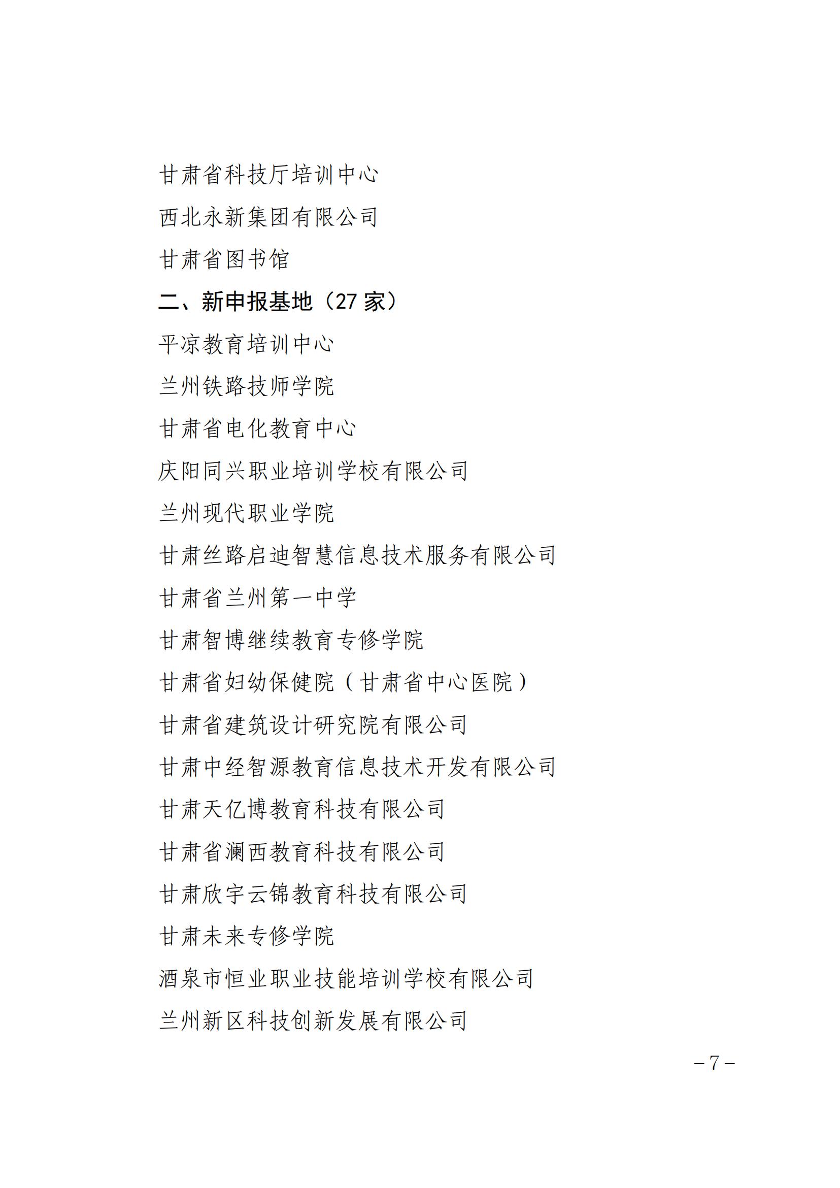 关于公布甘肃省省级专业技术人员 继续教育基地名单的通知 第 7 张
